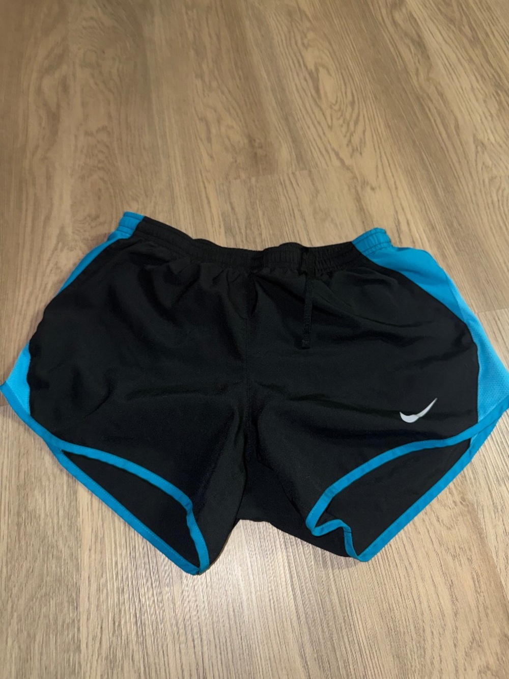 Nike Black Running Shorts Teal Trim Athletic Fit Activewear Essential